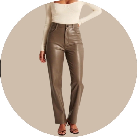 Abercrombie & Fitch Pants - NWOT Abercrombie & Fitch 90's Straight Ultra High Rise Faux Leather - Size 27/4